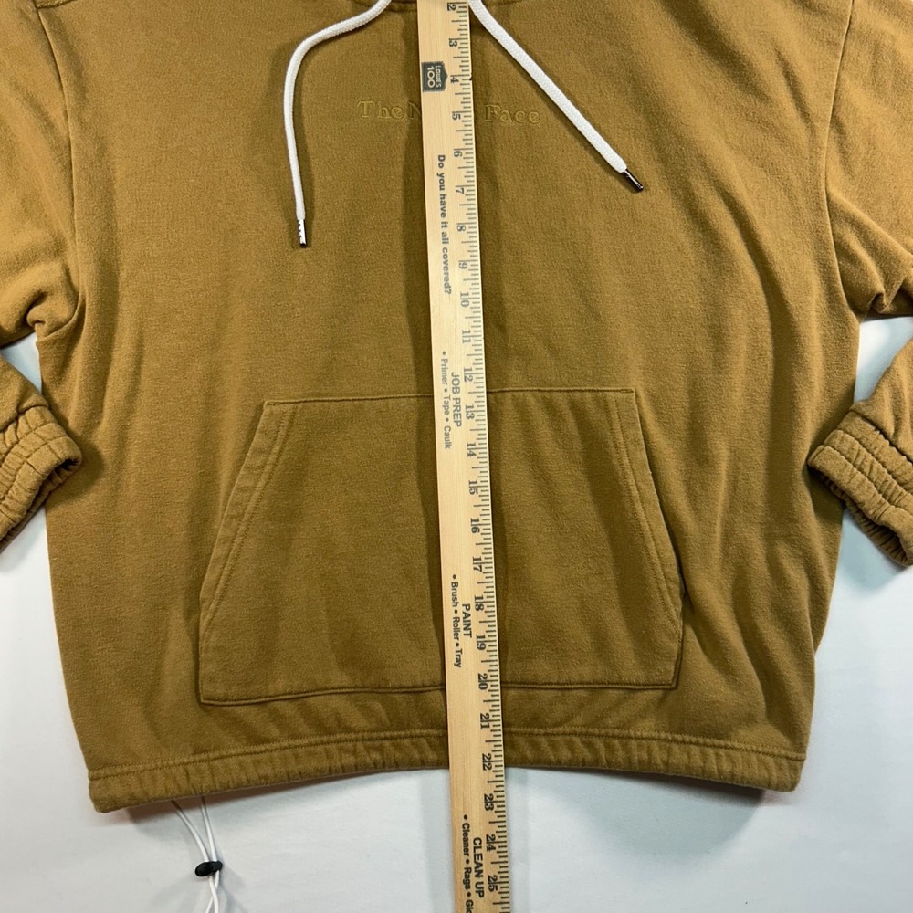 The North Face Womens Fleece Hoodie Mustard Brown Large Embroidered Logo Toggle - Picture 3 of 6